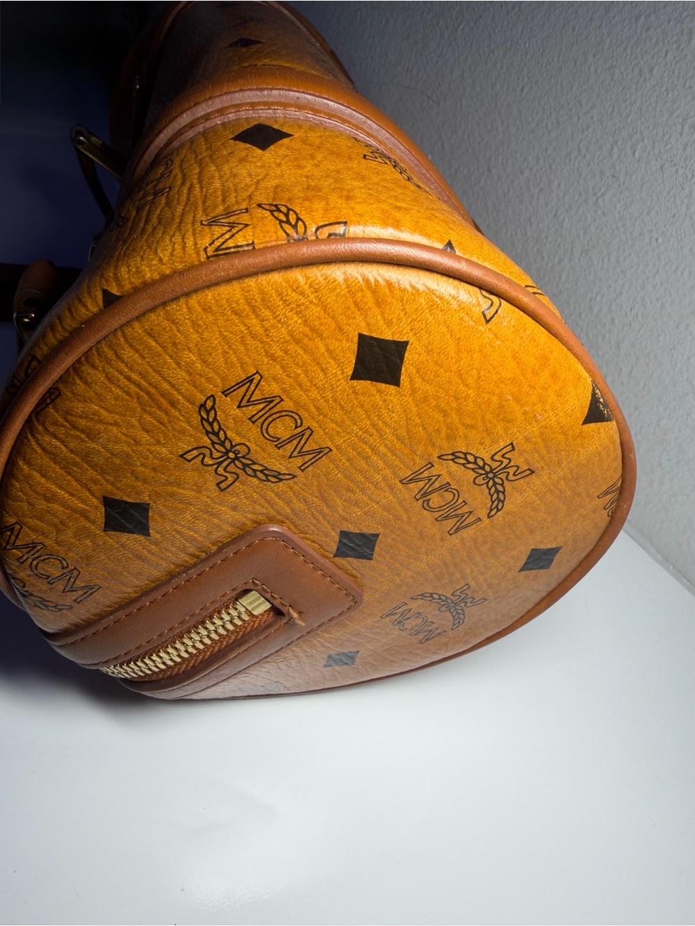 COA included - MCM Cognac Visetos Papillon Shoulder Bag with Black Monogram - Picture 10 of 16